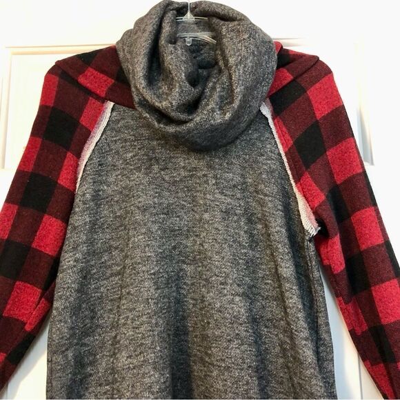 Red Buffalo Sleeve Cowl Neck Tunic From 12PM by Mon Ami, size Small - Picture 4 of 12